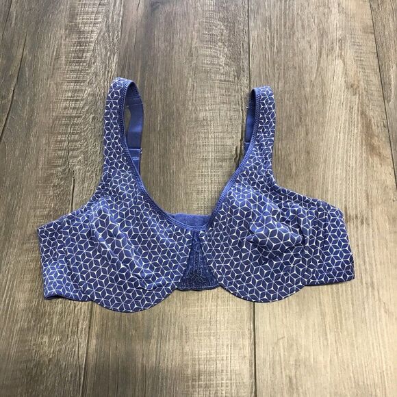Avenue Body Womens Underwire Bra Blue Geometric Pattern Size 38C - Picture 1 of 9
